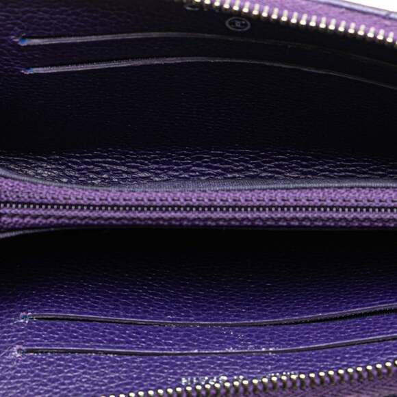 CHANEL Purple Lambskin Leather Logo Wallet - Picture 4 of 9
